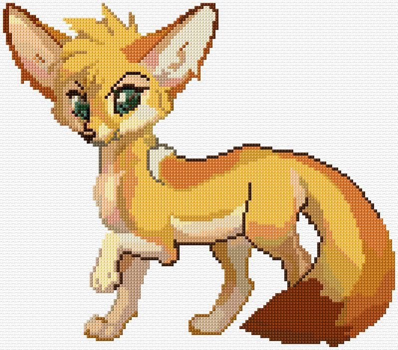 Fennec Fox free cross-stitch pattern