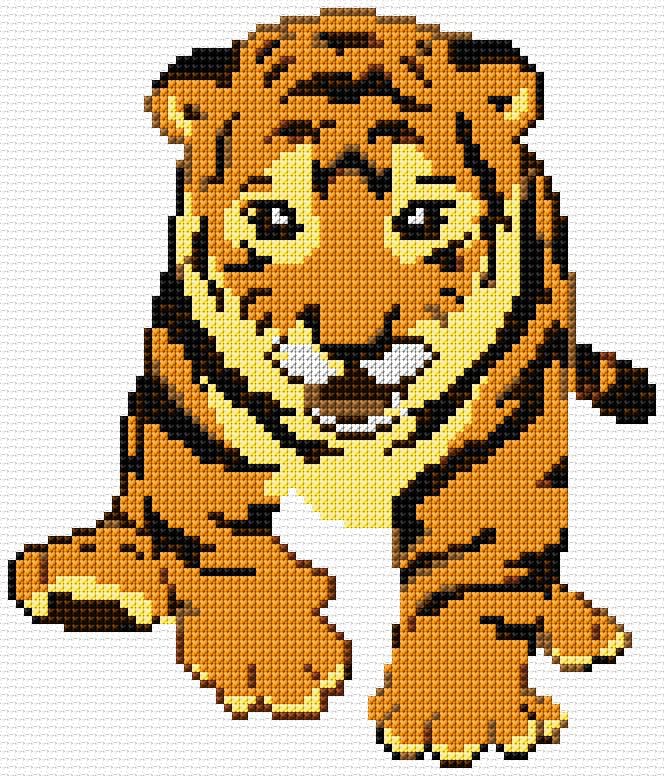 Young Tiger free cross-stitch pattern