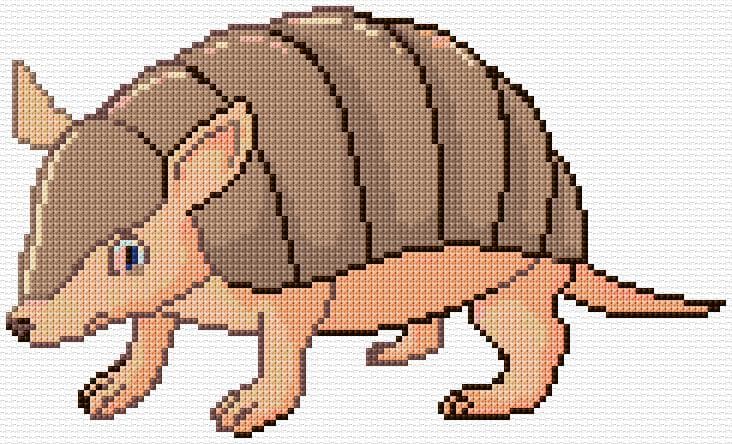 Armadillo free cross-stitch pattern