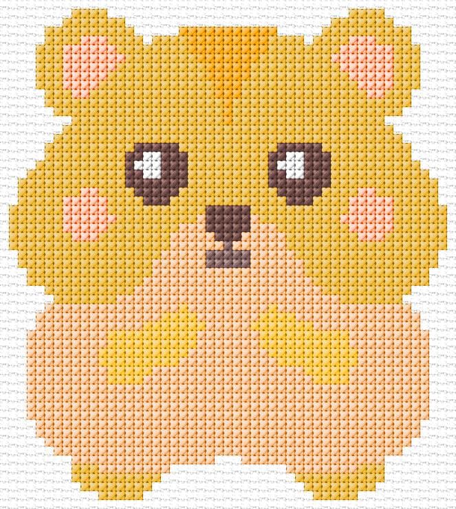 Hamster free cross-stitch pattern