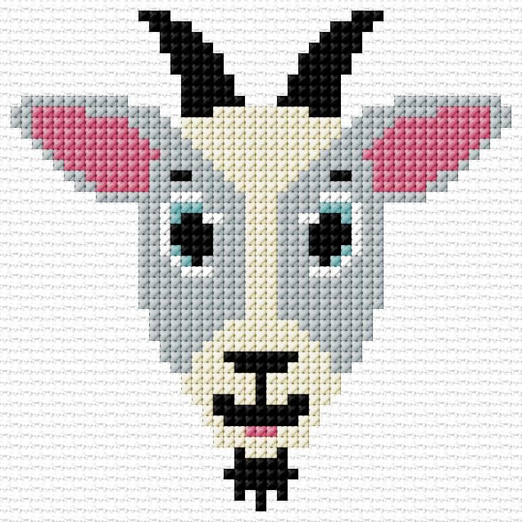 Goat free cross-stitch pattern