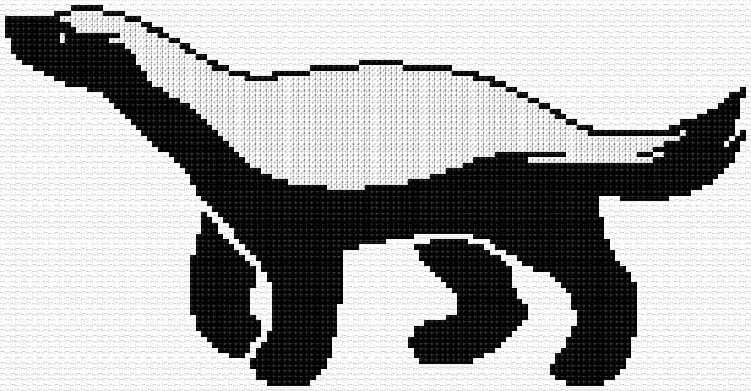 Honey Badger free cross-stitch pattern