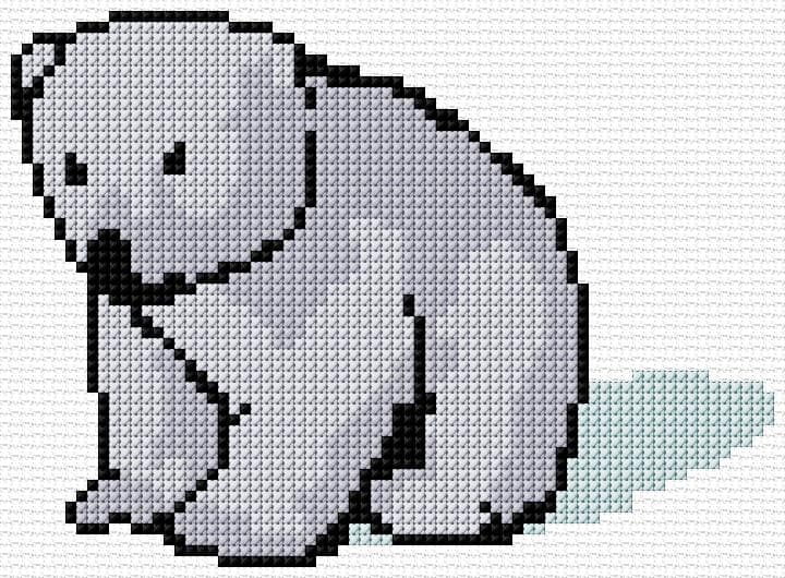 Polar Bear free cross-stitch pattern
