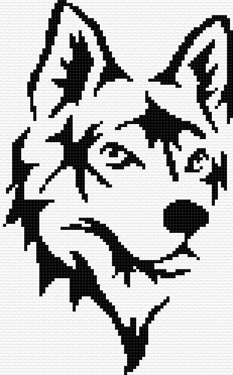 Wolf free cross-stitch pattern
