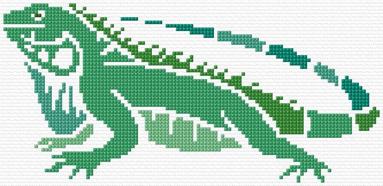 Iguana free cross-stitch pattern