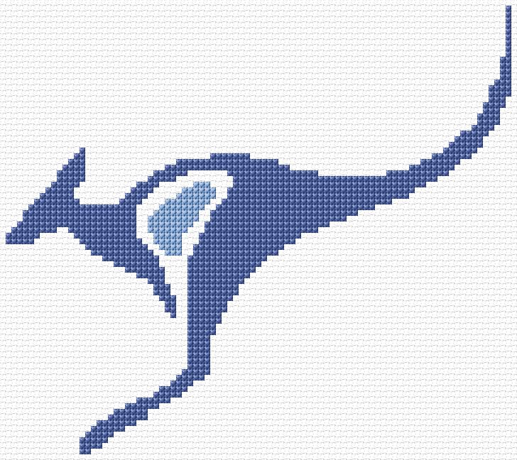 Kangaroo free cross-stitch pattern