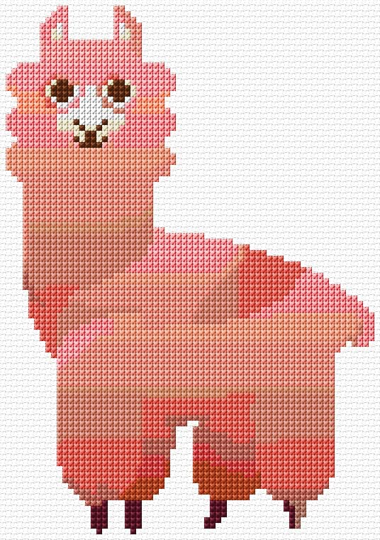 Lama free cross-stitch pattern