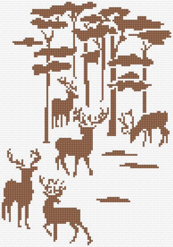 Moose free cross-stitch pattern