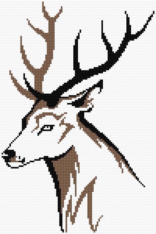 Deer free cross-stitch pattern