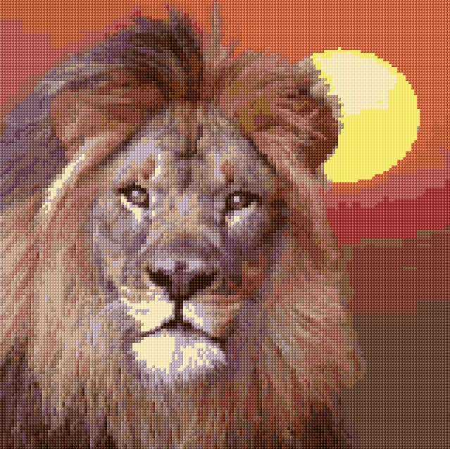 Lion free cross-stitch pattern