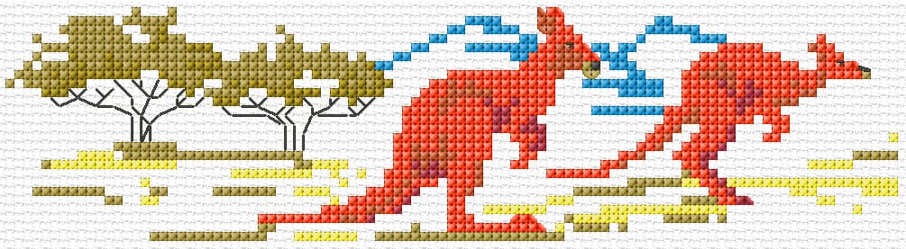 Kangoroos free cross-stitch pattern