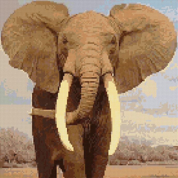 Indian Elephant free cross-stitch pattern