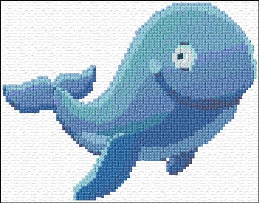 Blue Whale free cross-stitch pattern