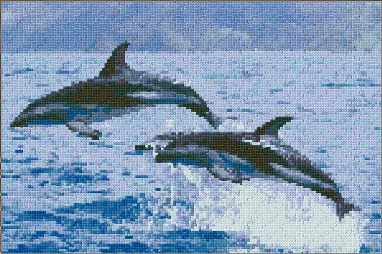 Dolphins free cross-stitch pattern