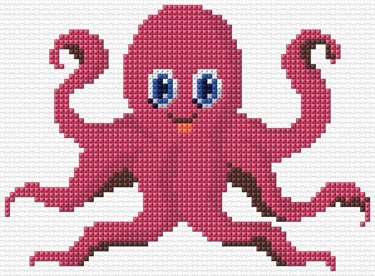 Octopus free cross-stitch pattern