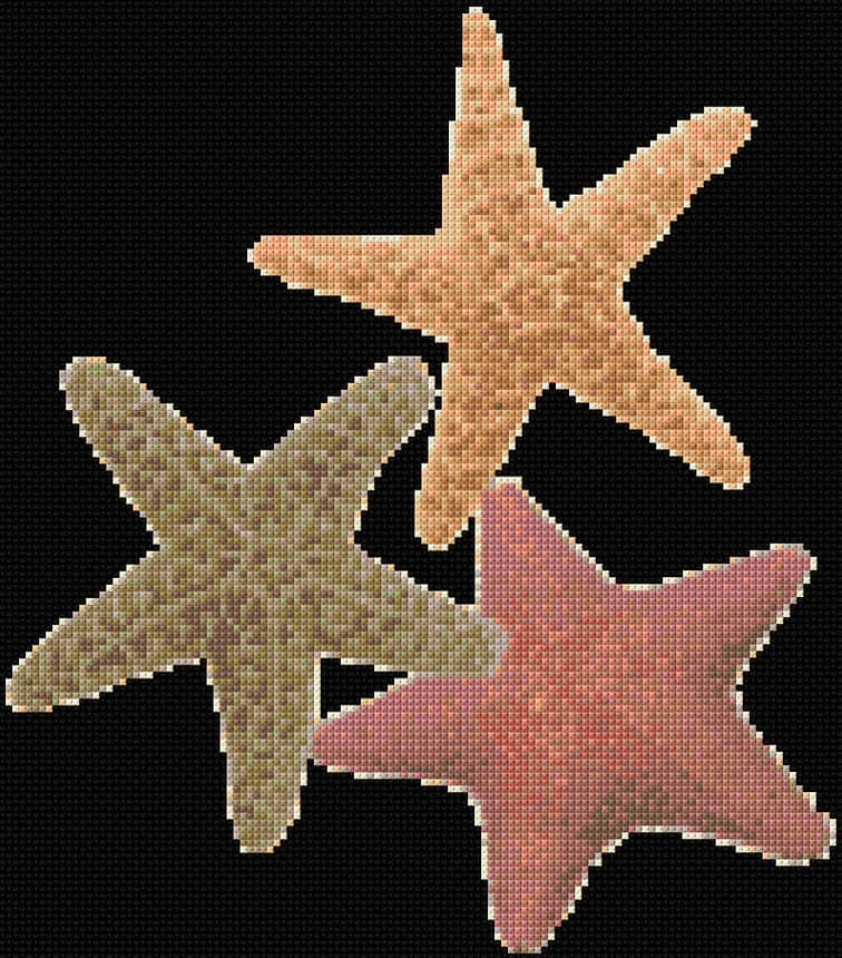 Sea Stars free cross-stitch pattern