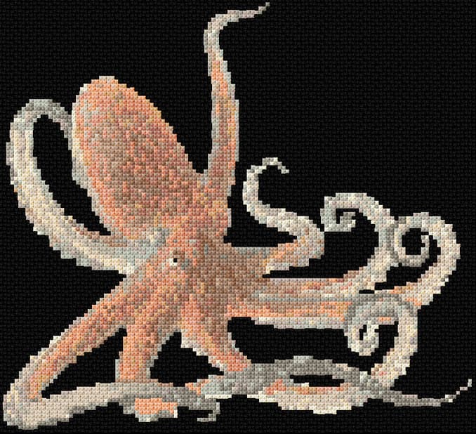 Octopus free cross-stitch pattern