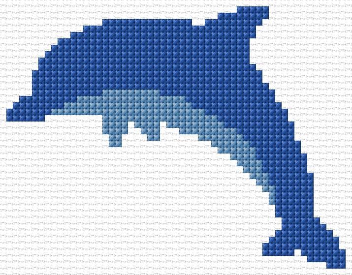 Dolphin free cross-stitch pattern