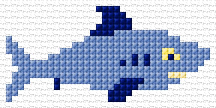 Shark free cross-stitch pattern
