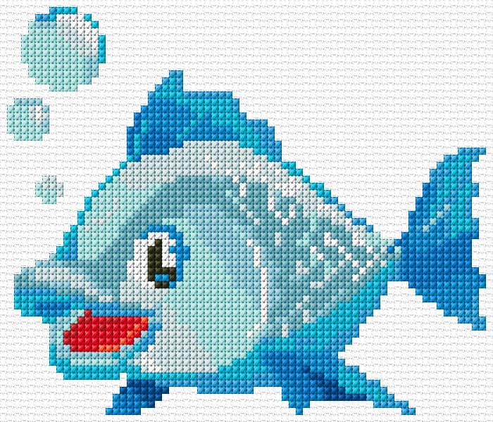 Fish free cross-stitch pattern