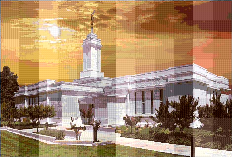 Colonia Juarez Chihuahua  Temple free cross-stitch pattern