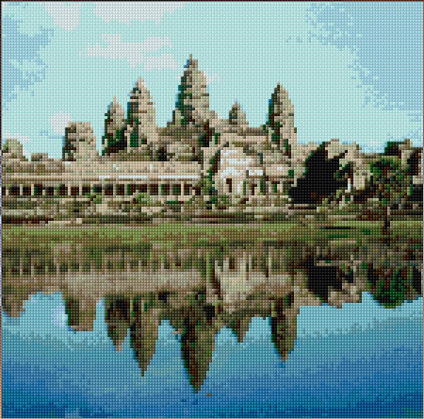 Angkor Wat free cross-stitch pattern