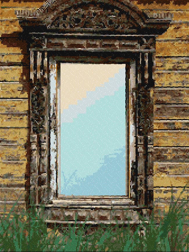 Old Window free cross-stitch pattern