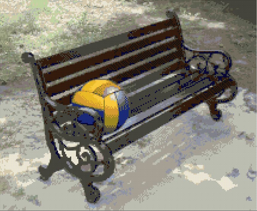 Garden Bench free cross-stitch pattern