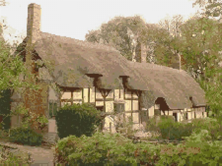 Anne Hathaway's Cottages free cross-stitch pattern
