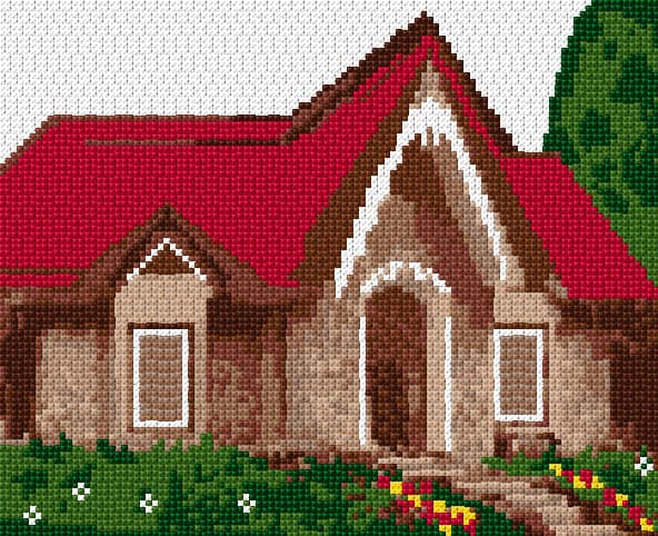 Cute Cottage free cross-stitch pattern