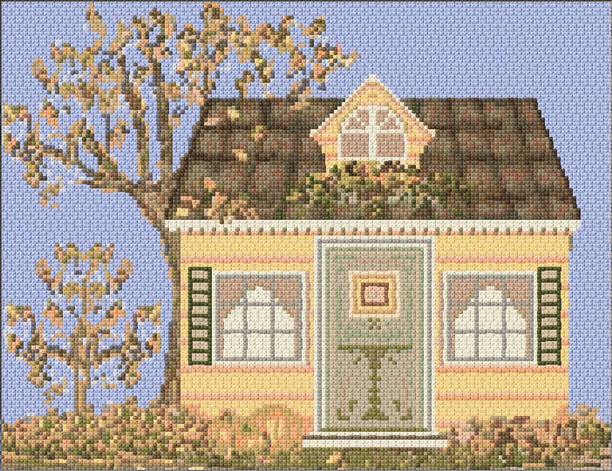 Cute Cottage free cross-stitch pattern