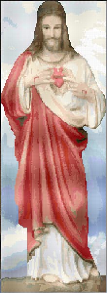 Sacred Heart of Jesus free cross-stitch pattern