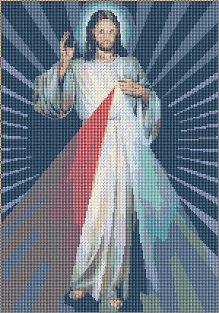 Divine Mercy free cross-stitch pattern