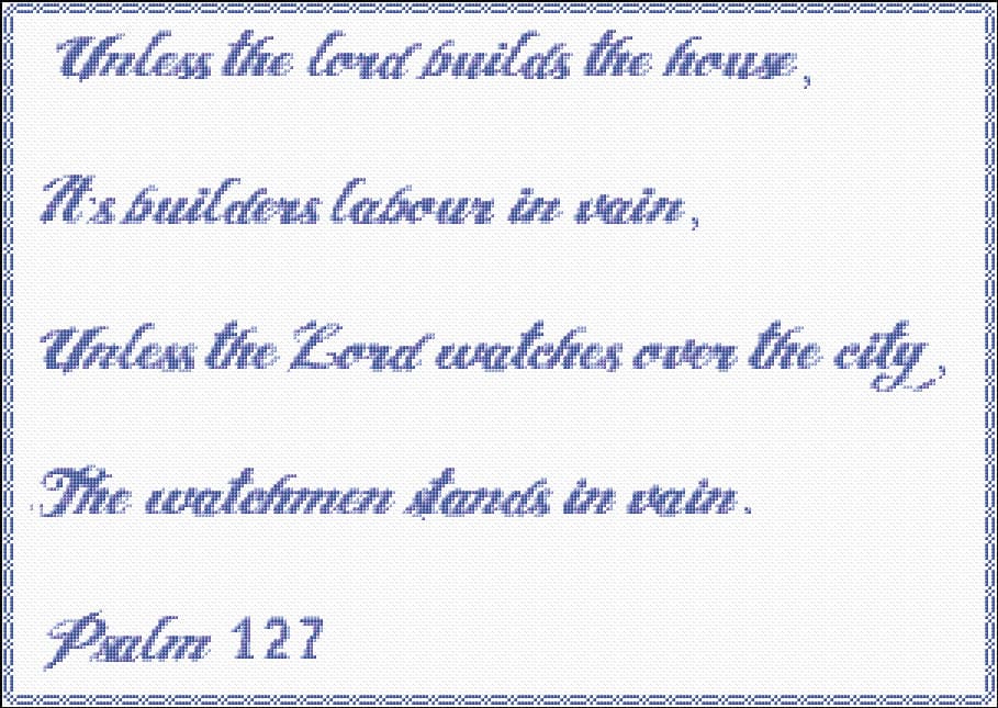 Psalm 127 free cross-stitch pattern