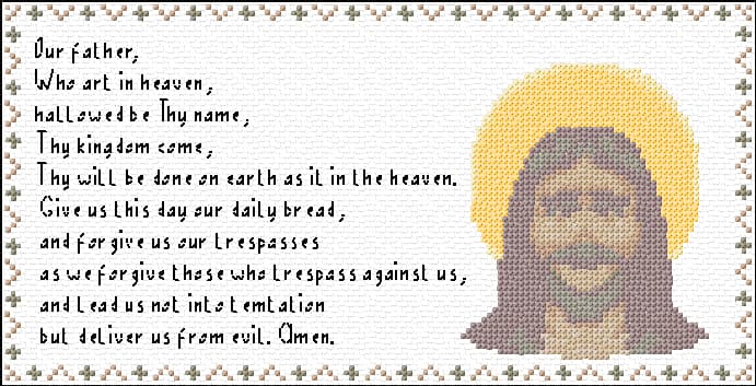 Lord's Prayer free cross-stitch pattern