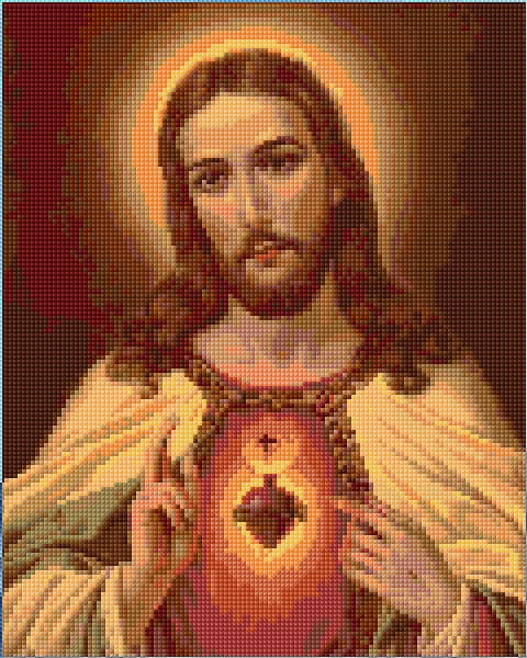 Sacred Heart of Jesus free cross-stitch pattern