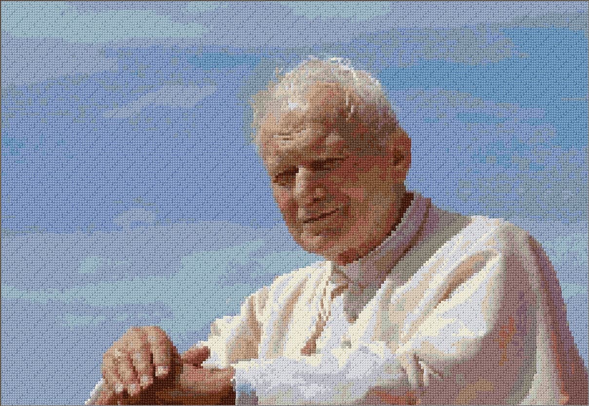John Paul II free cross-stitch pattern