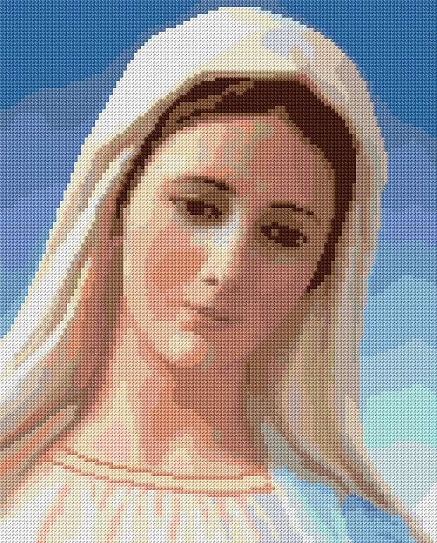Mother Mary free cross-stitch pattern