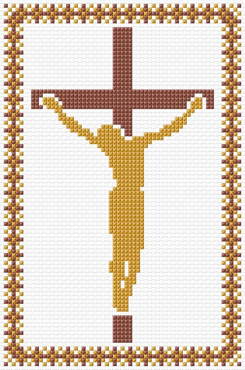 Crucified free cross-stitch pattern