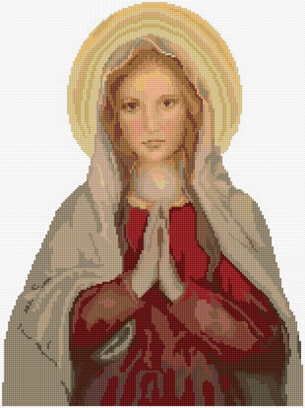 Blessed Virgin Mary free cross-stitch pattern