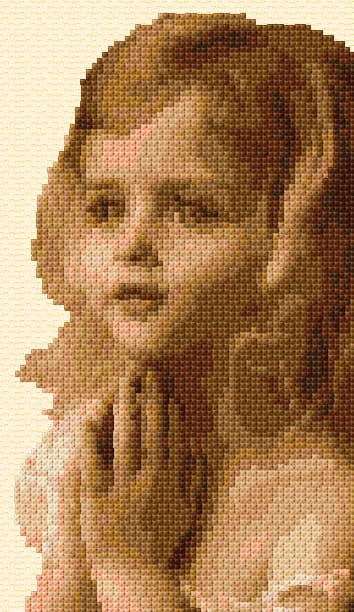 Praying Girl free cross-stitch pattern