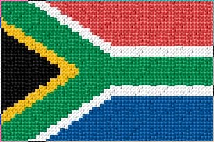 South Africa Flag free cross-stitch pattern