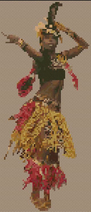 African Dancer free cross-stitch pattern
