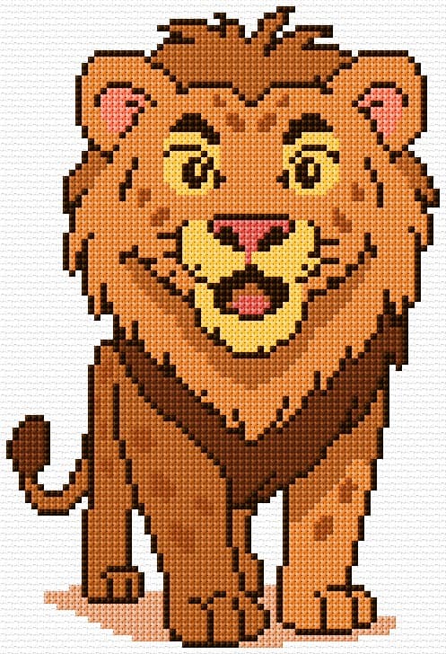 Lion free cross-stitch pattern