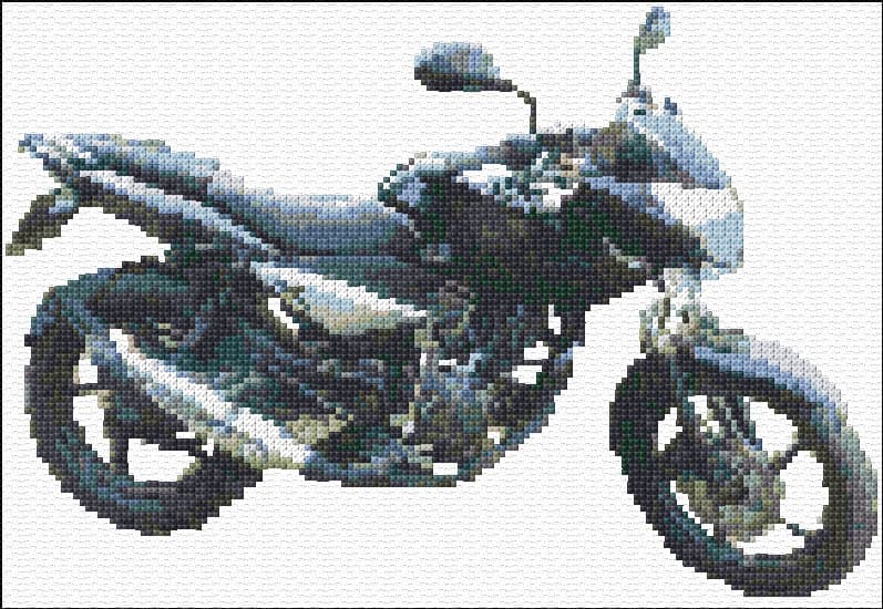 Motorbike free cross-stitch pattern