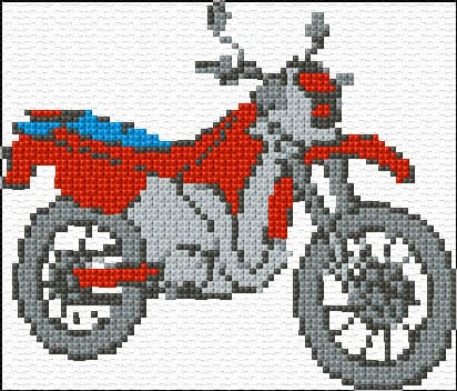 Motorbike free cross-stitch pattern