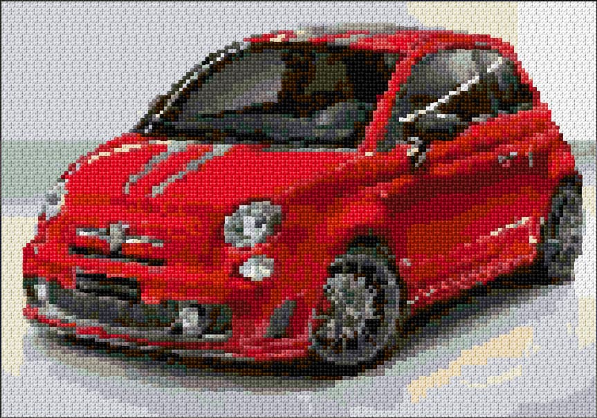Fiat 500 Abarth free cross-stitch pattern