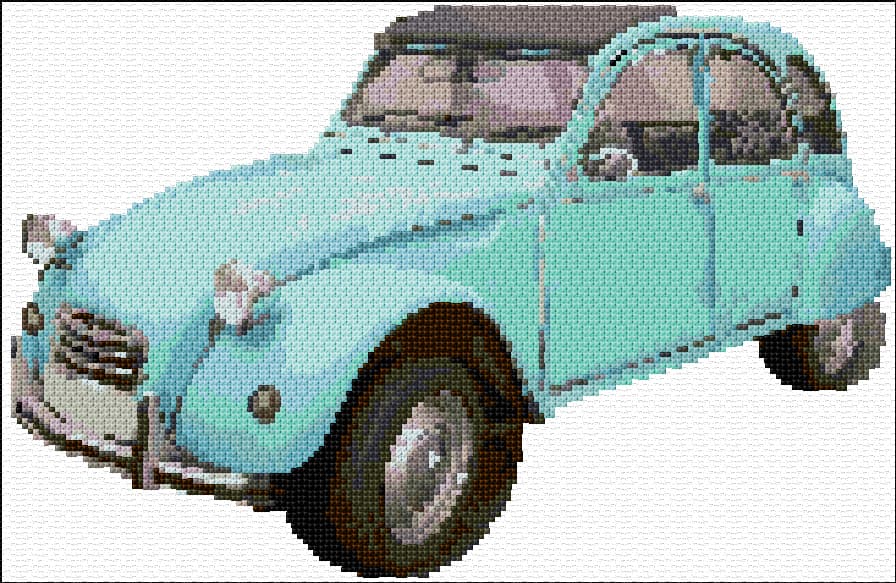 Citroen 2CV free cross-stitch pattern