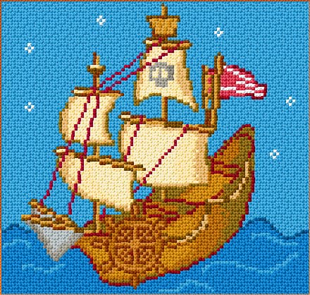 Ship free cross-stitch pattern