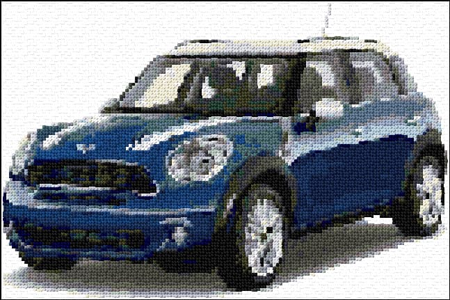 Mini Cooper free cross-stitch pattern